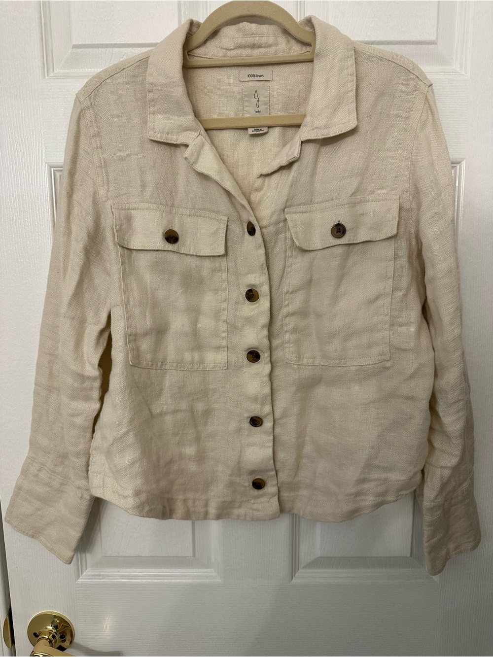Joie Cream 100% Linen Shirt Jacket